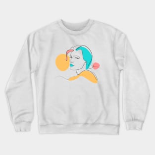 Lineart women face from side Crewneck Sweatshirt